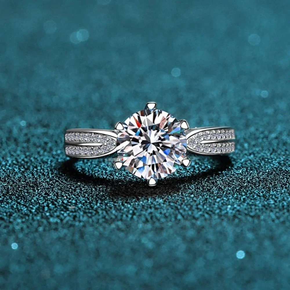 Certified 1ct. t.w. Moissanite Diamond Solitaire Wedding Engagement Ring NEW